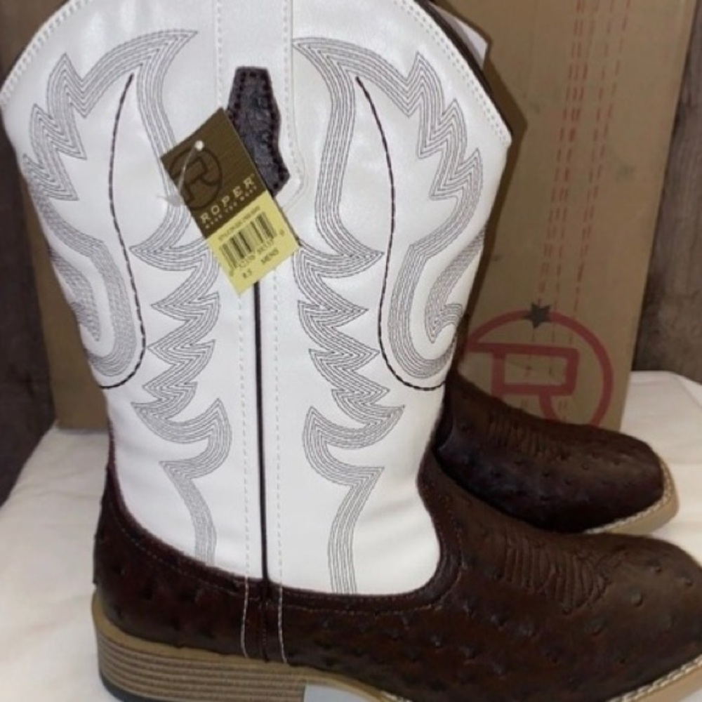 NIB Roper Men's Basic‎ Square Toe Western Boot, Sz 8.5